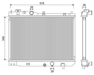 Radiator, engine cooling VALEO 701267