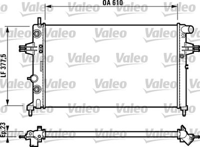 Radiator, engine cooling VALEO 732549