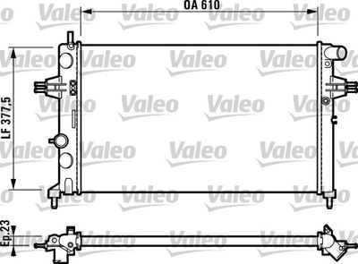 Radiator, engine cooling VALEO 732729