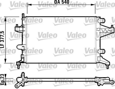 Radiator, engine cooling VALEO 732825