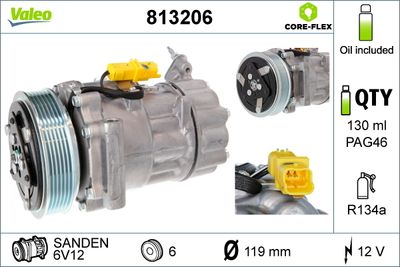 Compressor, air conditioning VALEO 813206