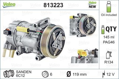 Compressor, air conditioning VALEO 813223