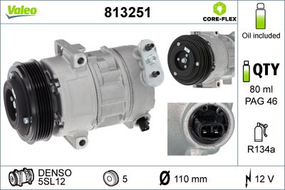 Compressor, air conditioning VALEO 813251