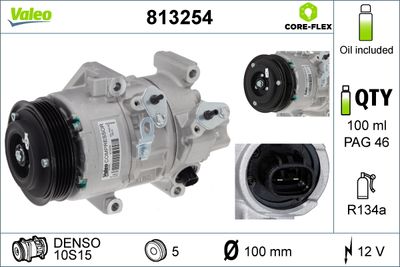 Compressor, air conditioning VALEO 813254