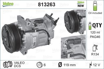 Compressor, air conditioning VALEO 813263