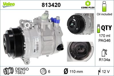 Compressor, air conditioning VALEO 813420