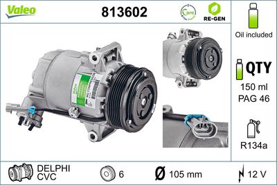 Compressor, air conditioning VALEO 813602