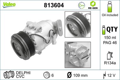 Compressor, air conditioning VALEO 813604