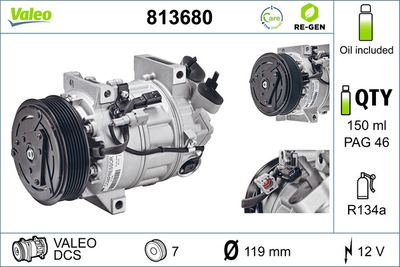 Compressor, air conditioning VALEO 813680