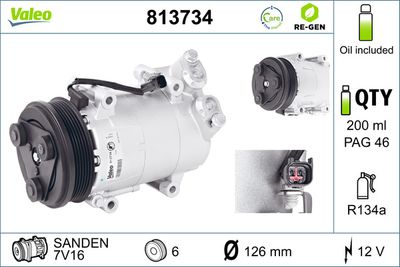 Compressor, air conditioning VALEO 813734