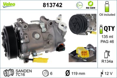 Compressor, air conditioning VALEO 813742