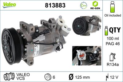 Compressor, air conditioning VALEO 813883