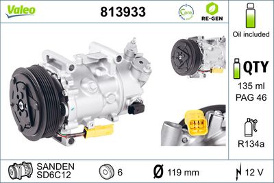 Compressor, air conditioning VALEO 813933