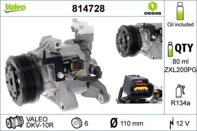 Compressor, air conditioning VALEO 814728