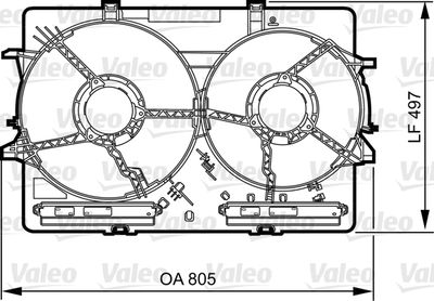 Support, radiator fan VALEO 820757