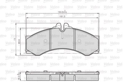 Brake Pad Set, disc brake VALEO 872076