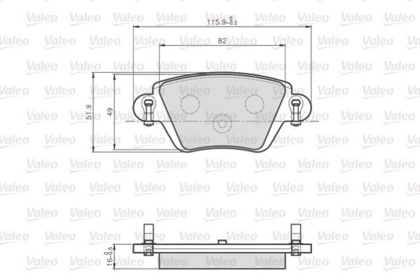 VALEO 872557 Brake Pad Set, disc brake