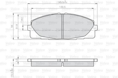 Brake Pad Set, disc brake VALEO 872680