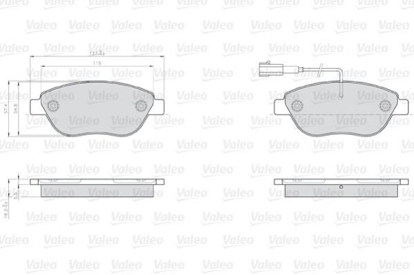 VALEO 872708 Brake Pad Set, disc brake