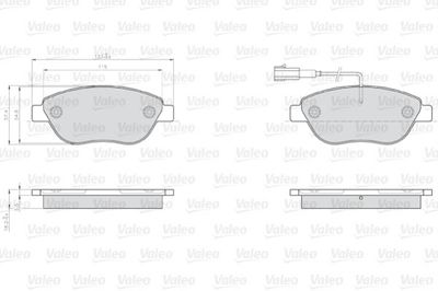 Brake Pad Set, disc brake VALEO 872708