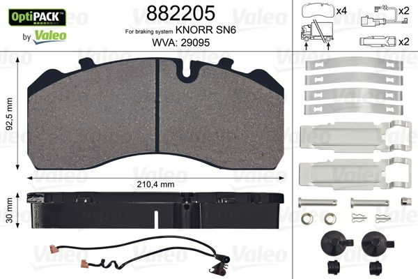 VALEO 882205 Brake Pad Set, disc brake