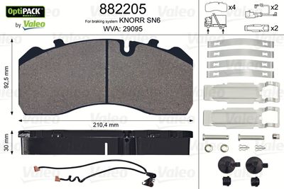 Brake Pad Set, disc brake VALEO 882205