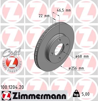 ZIMMERMANN 100.1204.20 Brake Disc