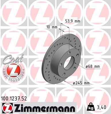 ZIMMERMANN 100.1237.52 Brake Disc