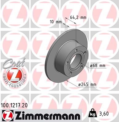 Brake Disc ZIMMERMANN 100.1217.20