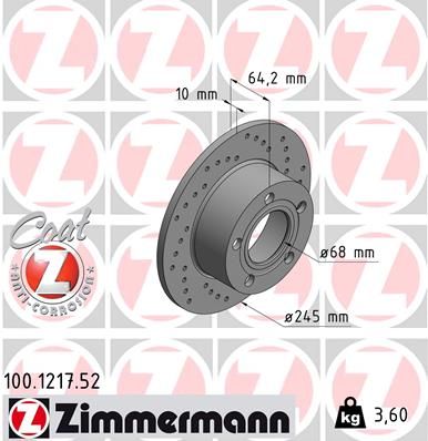 Brake Disc ZIMMERMANN 100.1217.52