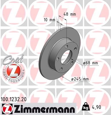 Brake Disc ZIMMERMANN 100.1232.20