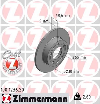 Brake Disc ZIMMERMANN 100.1236.20