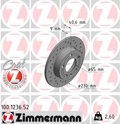 Brake Disc ZIMMERMANN 100.1236.52