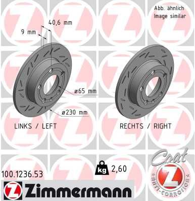 Brake Disc ZIMMERMANN 100.1236.53