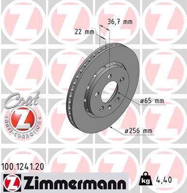 ZIMMERMANN 100.1241.20 Brake Disc