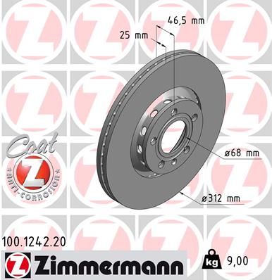 ZIMMERMANN 100.1242.20 Brake Disc