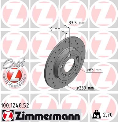 Brake Disc ZIMMERMANN 100.1248.52