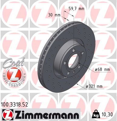 Brake Disc ZIMMERMANN 100.3318.52