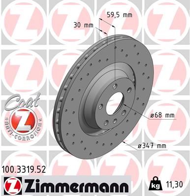 ZIMMERMANN 100.3319.52 Brake Disc