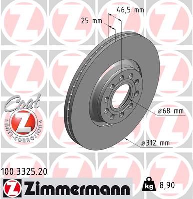 Brake Disc ZIMMERMANN 100.3325.20