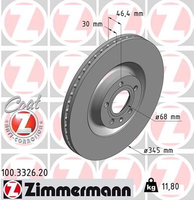 Brake Disc ZIMMERMANN 100.3326.20
