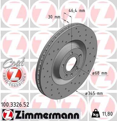 Brake Disc ZIMMERMANN 100.3326.52