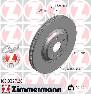 Brake Disc ZIMMERMANN 100.3327.20