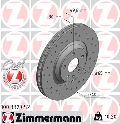 Brake Disc ZIMMERMANN 100.3327.52