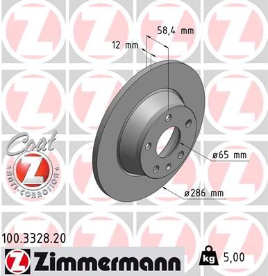 Brake Disc ZIMMERMANN 100.3328.20