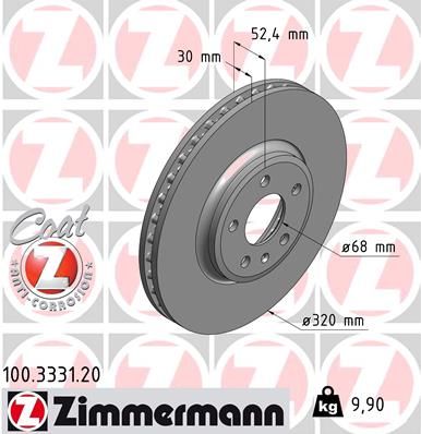 Brake Disc ZIMMERMANN 100.3331.20