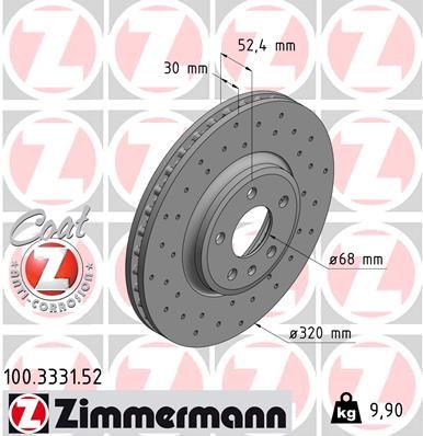 Brake Disc ZIMMERMANN 100.3331.52