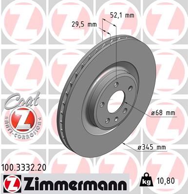 Brake Disc ZIMMERMANN 100.3332.20