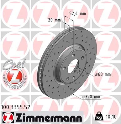 ZIMMERMANN 100.3355.52 Brake Disc