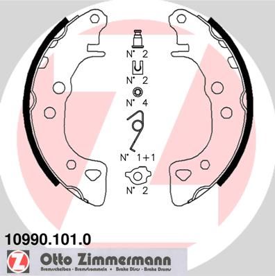ZIMMERMANN 10990.101.0 Brake Shoe Set